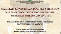 Rezultati konkursa za dodjelu stipendija za ak. 2019/20. godinu za koje finansijska sredstva obezbjeđuje Bejtuzzekat iz Kuvajta