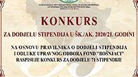 Konkurs za dodjelu stipendija u šk./ak. 2020/21. godini